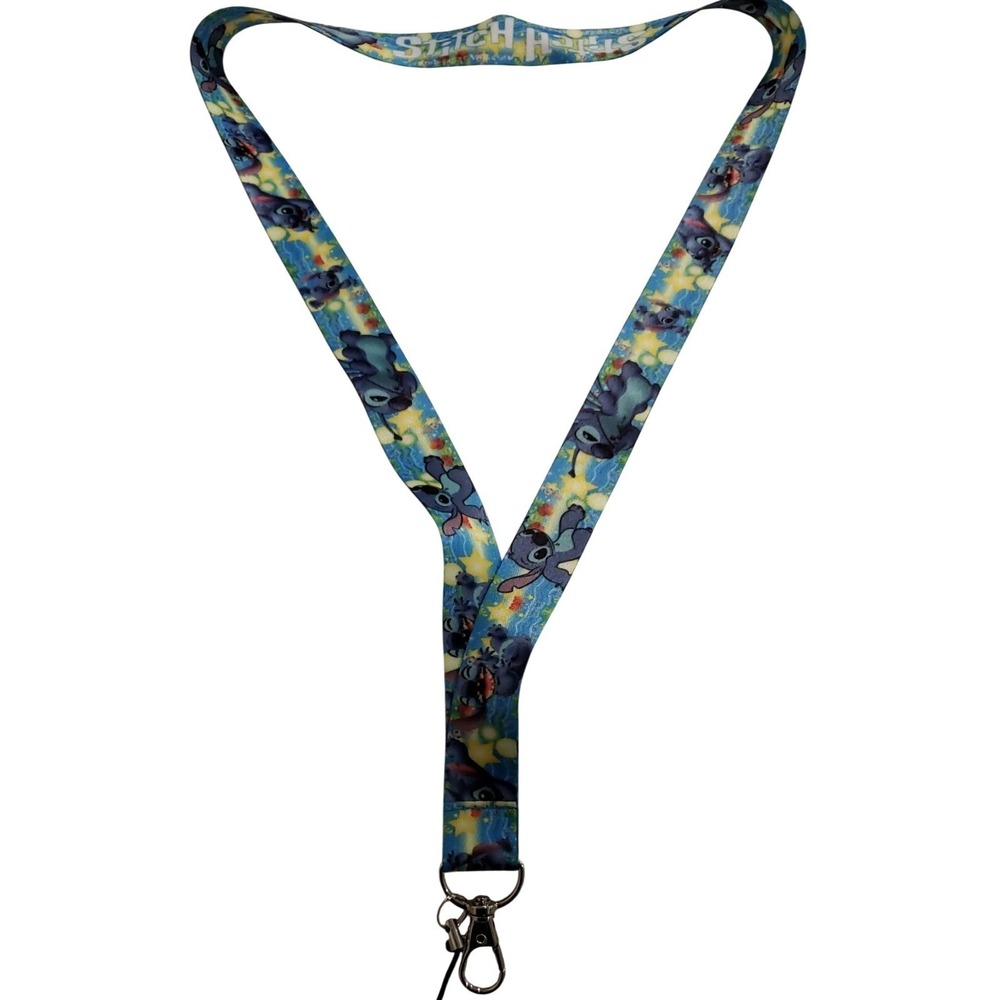 Disney Stitch Lanyard Pin Trading Neck Strap ID Holder Keys New 022